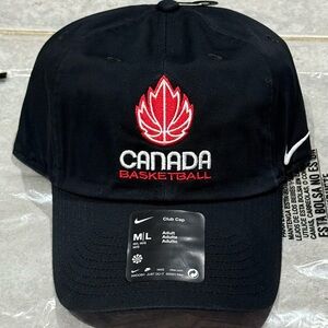 Nike Black Cap with Red and White Canada Basketball Logo